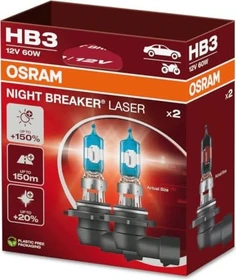 Osram Night Breaker Laser HB3 60W +150%, 1er-Pack Faltschachtel