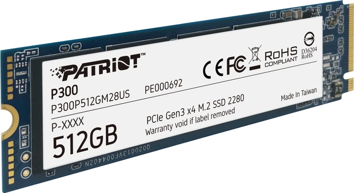 Patriot P300 512GB, M.2 2280 / M-Key / PCIe 3.0 x4