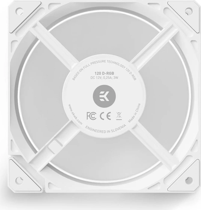 EK Water Blocks EK-Loop Fan FPT 120 D-RGB, White, 550-2300rpm, LED-Steuerung, 120mm