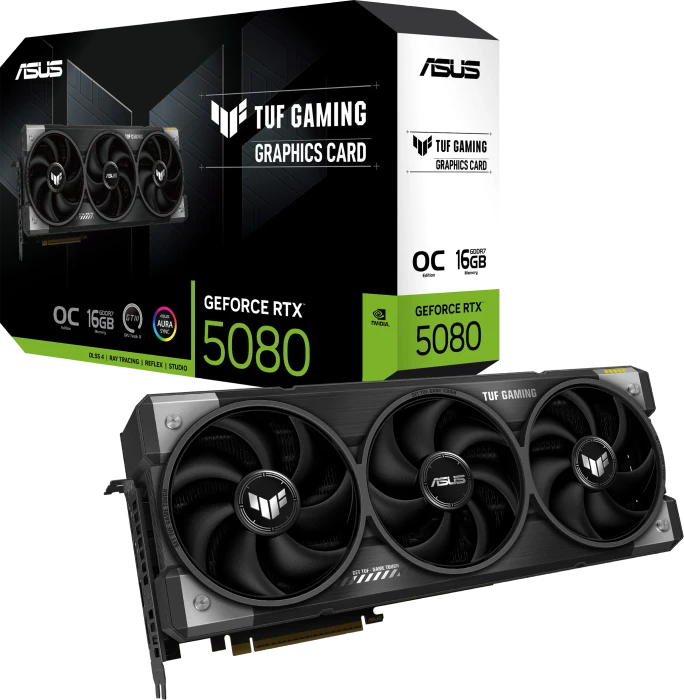 ASUS TUF Gaming GeForce RTX 5080 OC, TUF-RTX5080-O16G-GAMING, 16GB GDDR7, 2x HDMI, 3x DP