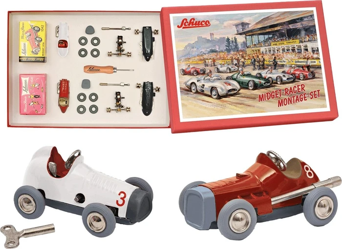 Schuco Micro Racer Porsche 356 Montagekasten grün/grau