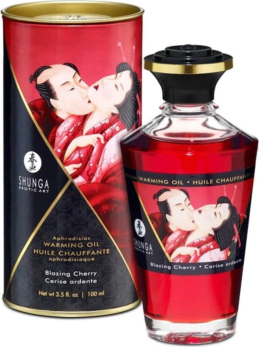 Shunga Aphrodisiac Warming Oil Massageöl Blazing Cherry, 100ml