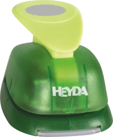 Heyda Hebel-Motivstanzer XL, Oval geriffelt, gelb/grün, 38mm