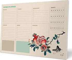 Grupo Erik Editores Schreibunterlage Wochenplaner, A4, Motiv Japanisch Englisch, 54 Blatt