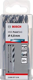 Bosch Professional HSS PointTeQ Spiralbohrer, 4.8x52x86mm, 10 Stück