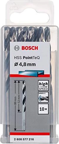 Bosch Professional HSS PointTeQ Spiralbohrer, 4.8x52x86mm, 10 Stück