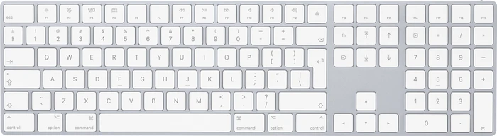 Apple Magic Keyboard mit Ziffernblock, weiß/silber, Bluetooth, DE