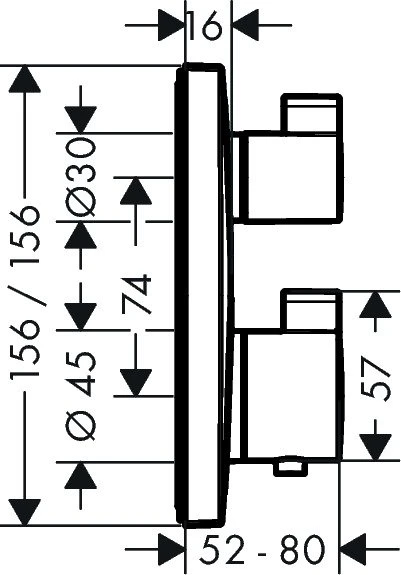 Hansgrohe Ecostat Square Thermostat Unterputz für 2 Verbraucher chrom