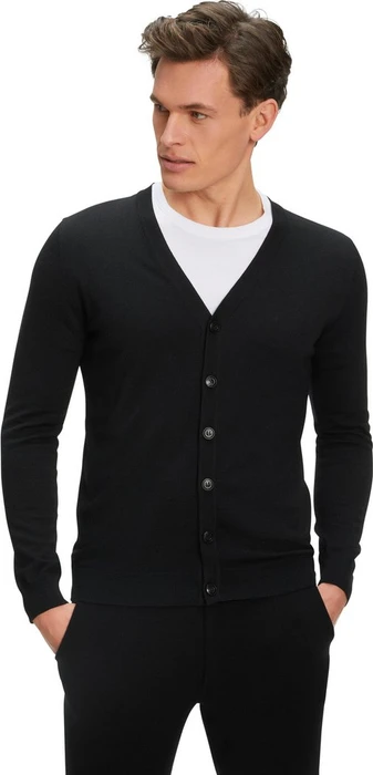 Falke Basic Apparel Cardigan V-Ausschnitt Strickjacke schwarz (Herren)