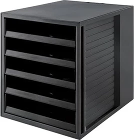 HAN Schrank-Set Karma Schubladenbox, 5 Schubladen, A4, öko-schwarz