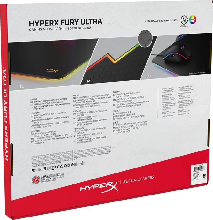 HP HyperX Fury Ultra RGB Mousepad, M