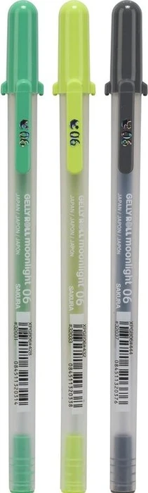 Sakura Gelly Roll Moonlight 06 F Botanic Shades Gelroller (Mine) sortiert, 3er-Set, Etui