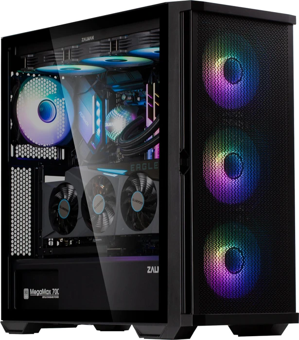 Zalman Z10 Duo, schwarz, Glasfenster
