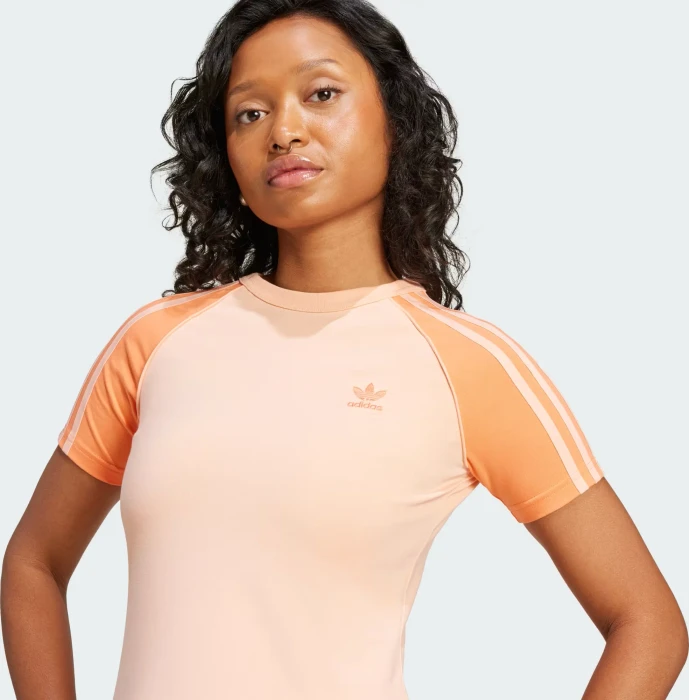 adidas Adicolor 3-Streifen Raglan Slim T-Shirt kurzarm glow pink (Damen)