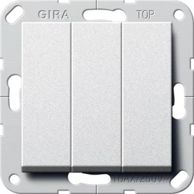 Gira System 55 Wipptaster 3-fach 10A 250V, alu