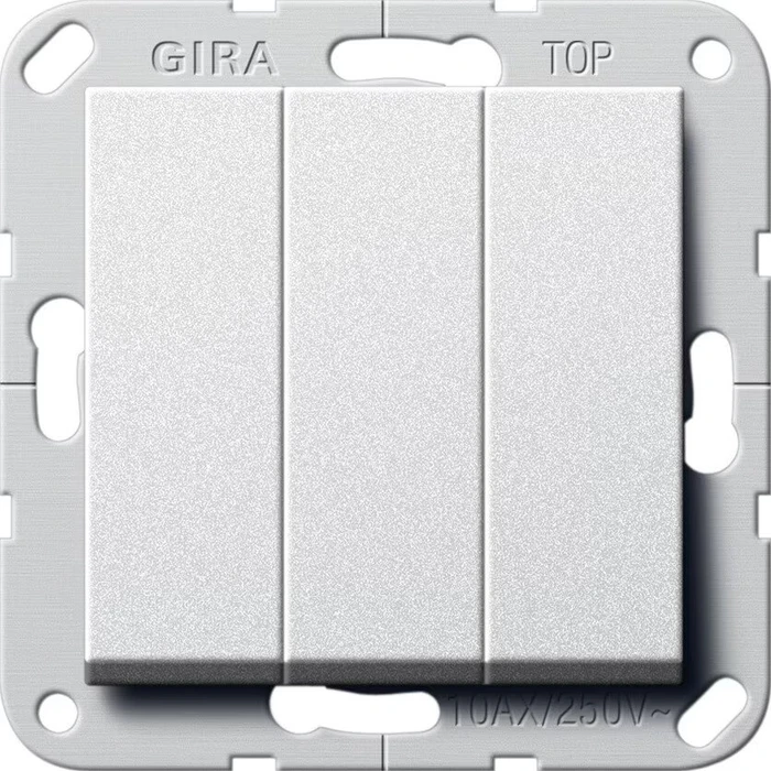 Gira System 55 Wipptaster 3-fach 10A 250V, alu