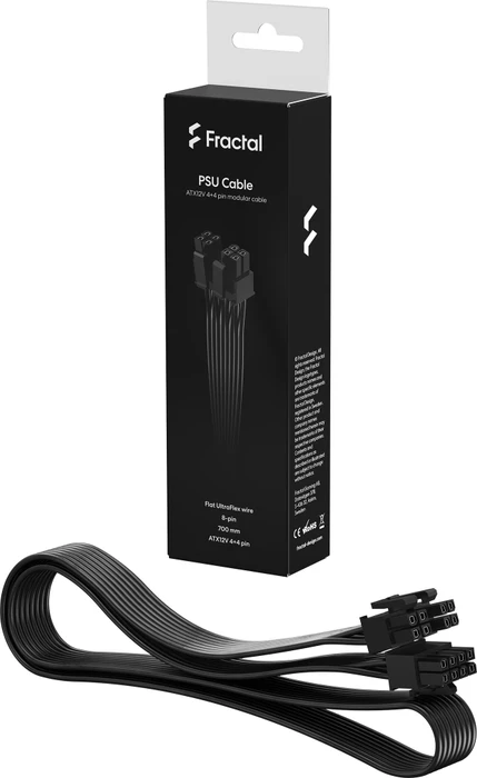 Fractal Design Flat UltraFlex ATX12V 4+4 pin modular cable, 1x 4/8-Pin ATX Stecker, 70cm
