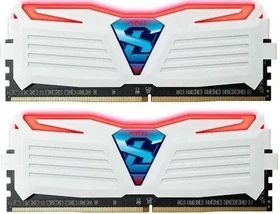 GeIL Super Luce AMD Edition weiß LED rot UDIMM 8GB Kit, DDR4-2400, CL16