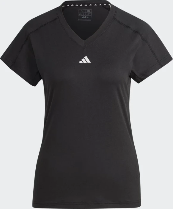 adidas Aeroready Train Essentials Minimal Branding V-Neck Funktionsshirt kurzarm schwarz (Damen)
