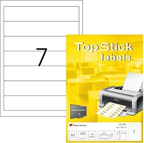 TopStick Etiketten Ordnerrücken, 192x38mm, weiß, 100 Blatt (700 Etiketten)