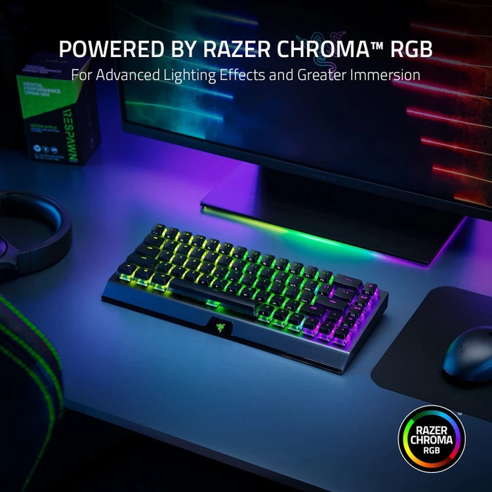 Razer BlackWidow V3 Mini HyperSpeed Phantom Edition, Razer GREEN, USB/Bluetooth, US