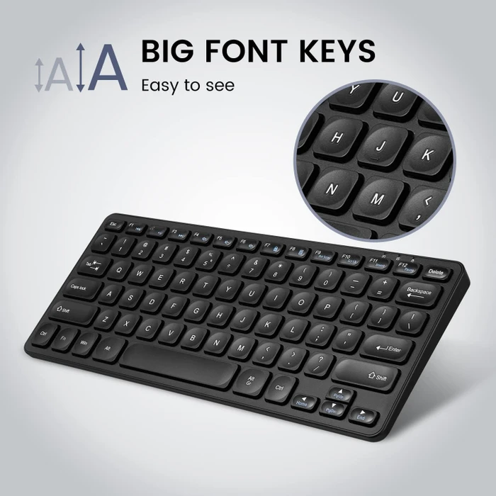 Perixx Periboard-416 Mini Keyboard, schwarz, LEDs weiß, USB & USB-C, UK