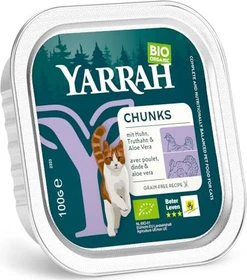 Yarrah Organic Cat Food Chunks with Chicken and Turkey, 100g