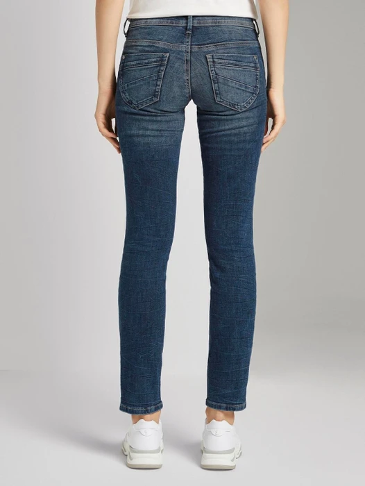 Tom Tailor Alexa Slim Jeans mit Bio-Baumwolle Jeans random bleached blue denim (Damen)
