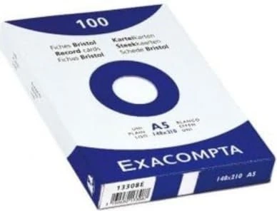 Exacompta Karteikarten, A5, liniert, gelb, 100 Blatt