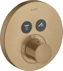 Hansgrohe Axor ShowerSelect rund Thermostat mit 2 Ventilen brushed bronze