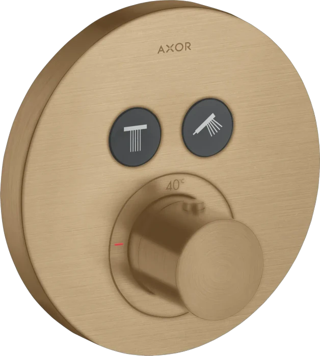 Hansgrohe Axor ShowerSelect rund Thermostat mit 2 Ventilen brushed bronze