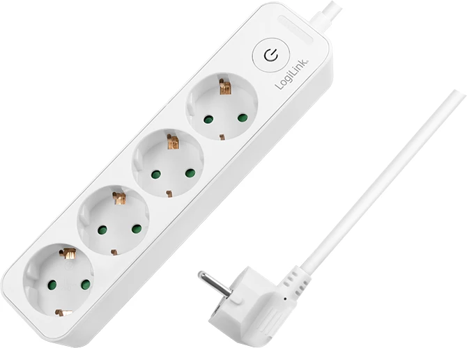 LogiLink Steckdosenleiste, 4-fach, Schalter, 1.5m, weiß