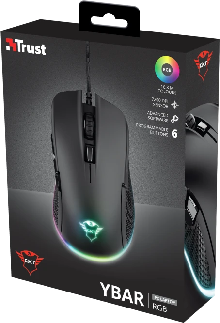 Trust Gaming GXT 922 YBAR RGB Gaming Mouse schwarz, USB