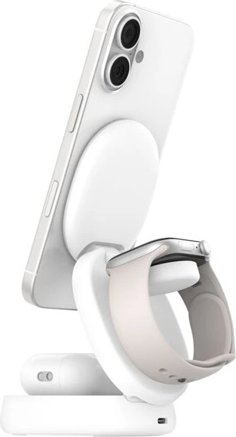 Belkin BoostCharge Kompakte magnetische 3-in-1-Ladestation (15W) weiß