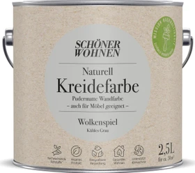 Schöner Wohnen Naturell Kreidefarbe innen wolkenspiel kühles grau, 2.5l