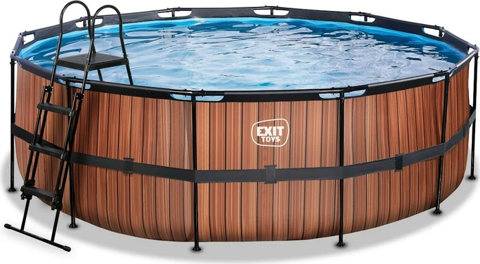 Exit Toys Wood Frame Pool mit Filterpumpe rund 427x122cm