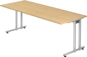 Hammerbacher Ergonomic N-Serie NS20/3 Schreibtisch 200x100cm Ahorn/silber