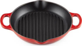Le Creuset Grillpfanne aus Gusseisen hoch rund 25cm kirschrot