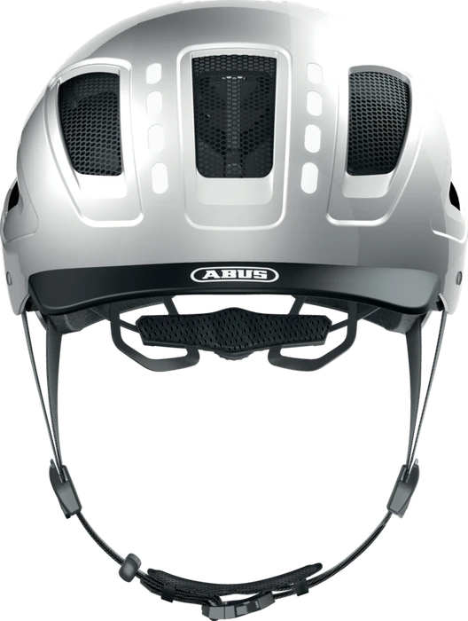 ABUS Hyban 2.0 LED Helm signal silver shiny