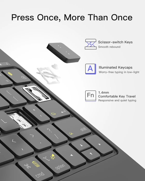Inateck Magnetische Tastaturhülle für iPad Air 6 11"/iPad Air 5/iPad Pro 11", schwarz, UK