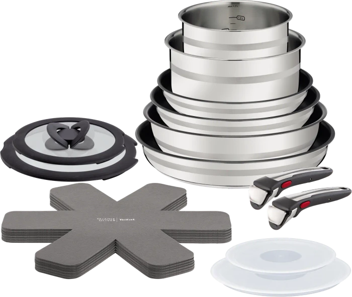 Tefal L979SI Jamie Oliver by Tefal Ingenio Kochgeschirr-Set, 18-tlg.