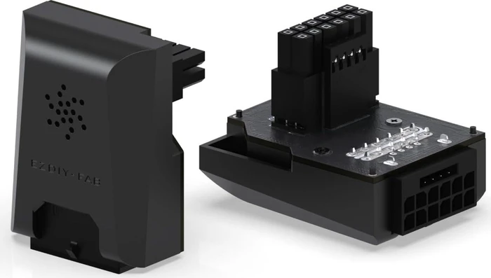 EZDIY-FAB 12VHPWR Winkeladapter 90°, Variante STD, Sense-Pins an der Unterseite, schwarz, 450W