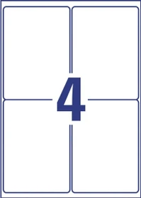 Avery-Zweckform Etiketten mit Spezialbeschichtung, 99.1x139mm, weiß, 40 Blatt (160 Etiketten)