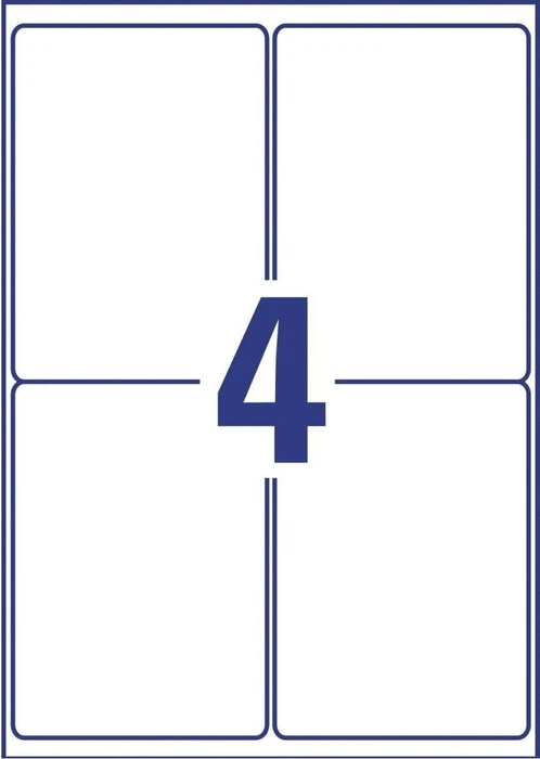 Avery-Zweckform Etiketten mit Spezialbeschichtung, 99.1x139mm, weiß, 40 Blatt (160 Etiketten)