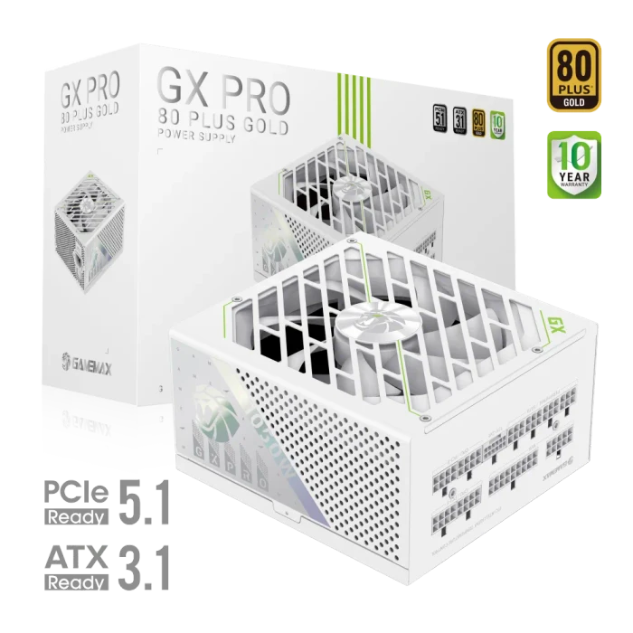 GameMax GX Pro Gold 1050G WH weiß 1050W, ATX 3.1