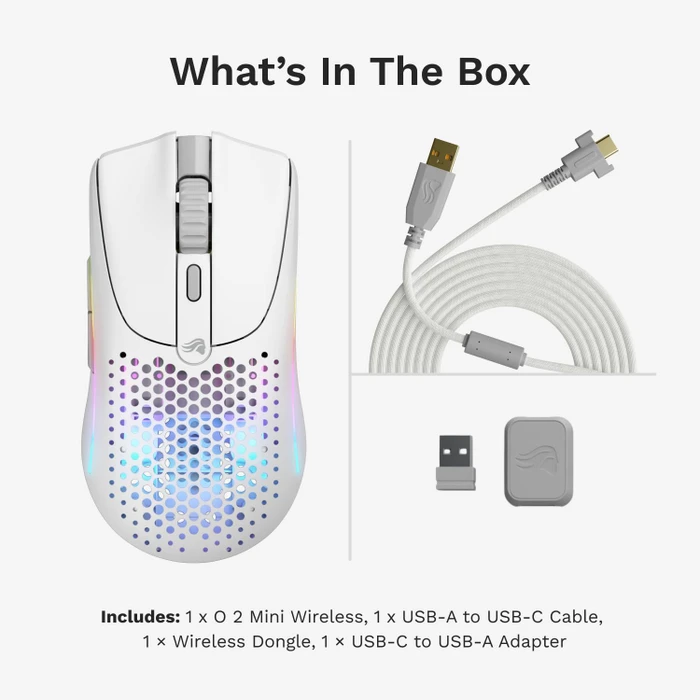 Glorious Model O 2 Mini Wireless weiß matt, USB/Bluetooth