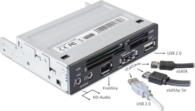 DeLOCK Multi-Slot-Cardreader, USB 2.0 9-Pin Stecksockel [Stecker]