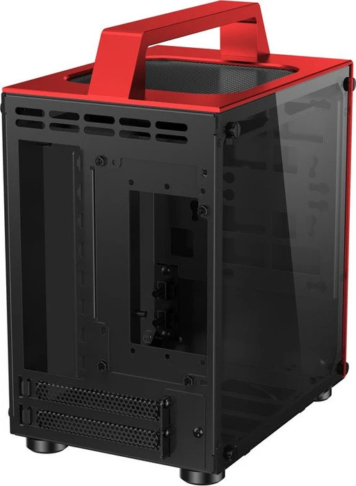 Jonsbo T8, rot, Glasfenster, Mini-ITX