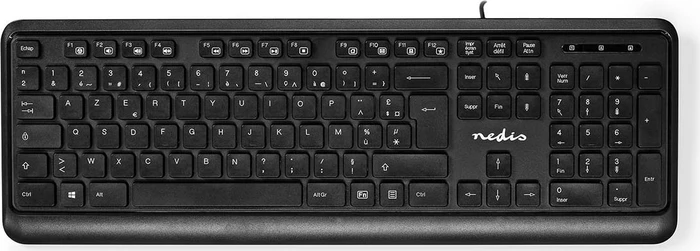 Nedis Multimedia Tastatur, schwarz, USB, FR
