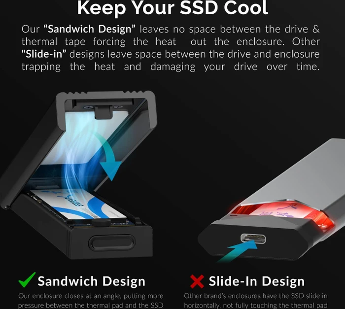 Sabrent USB 3.1 Typ-C Tool-Free Enclosure, USB-C 3.1
